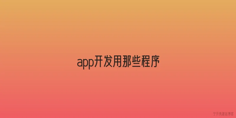 app开发用那些程序
