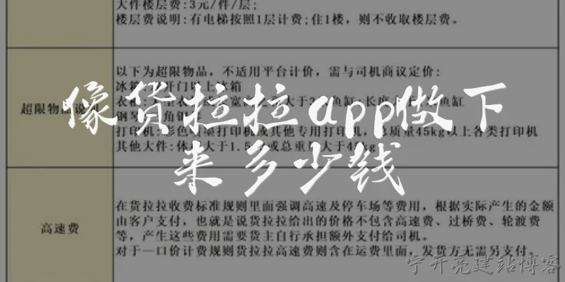 像货拉拉app做下来多少钱