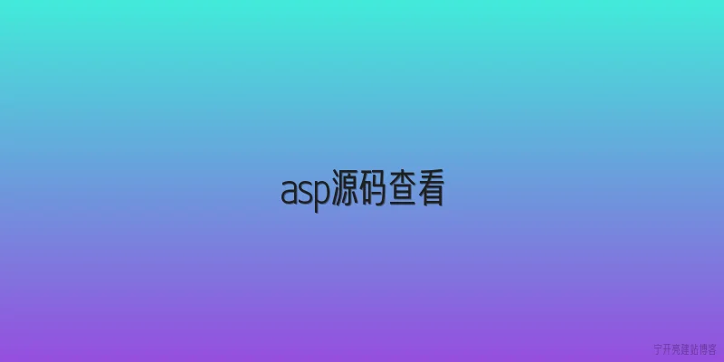 asp源码查看