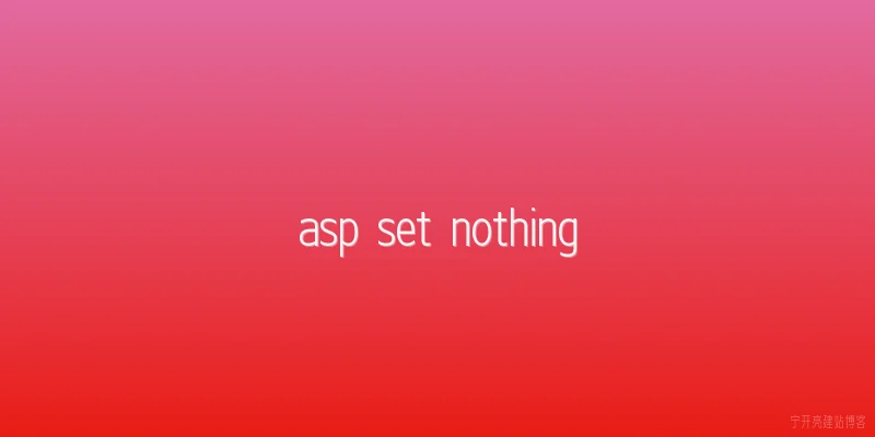 asp set nothing