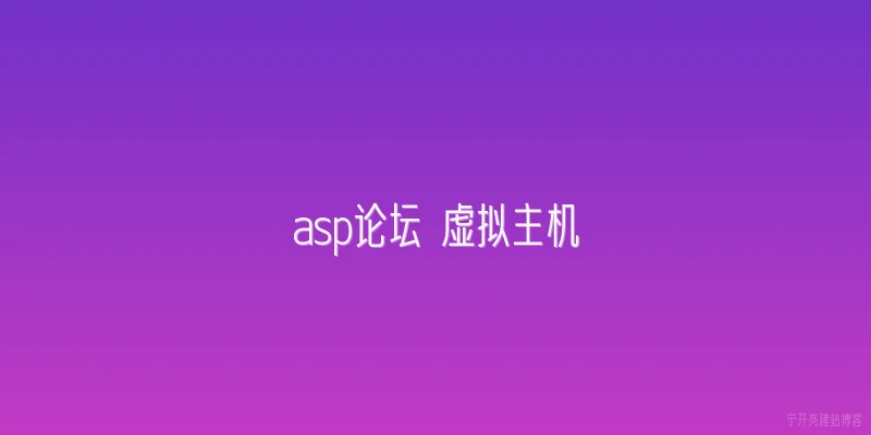 asp论坛 虚拟主机