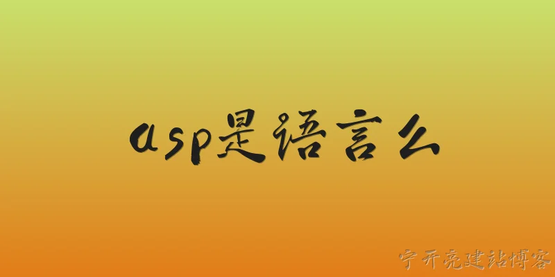 asp是语言么