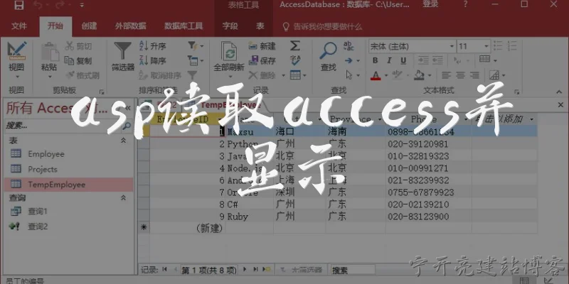 asp读取access并显示