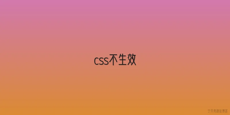 css不生效