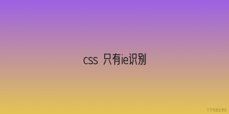 css 只有ie识别
