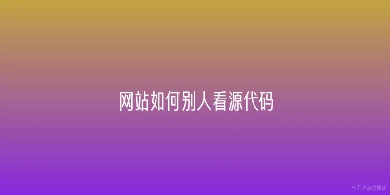 网站如何别人看源代码