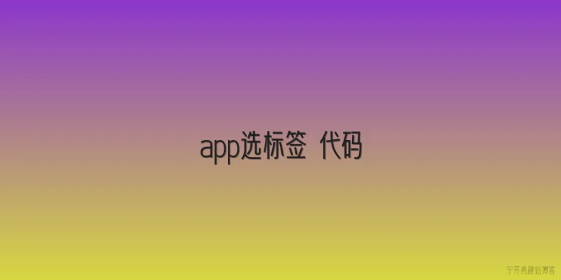 app选标签 代码