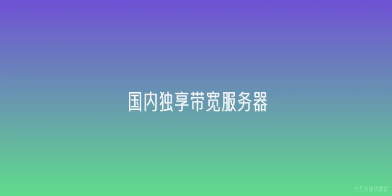国内独享带宽服务器