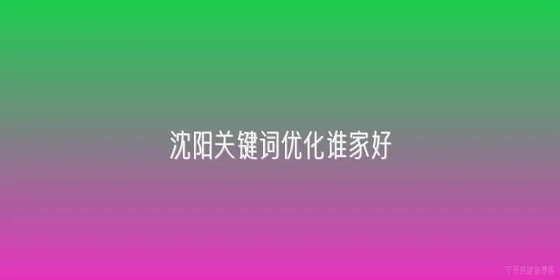 沈阳关键词优化谁家好