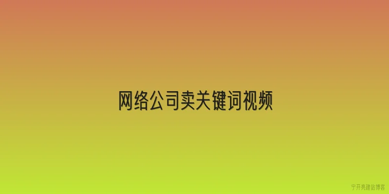 网络公司卖关键词视频