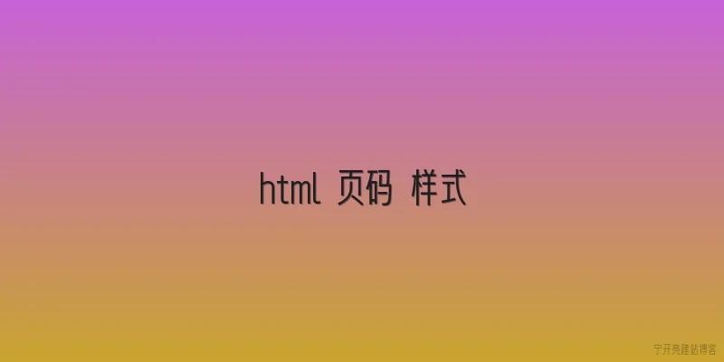 html 页码 样式