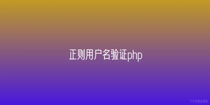正则用户名验证php