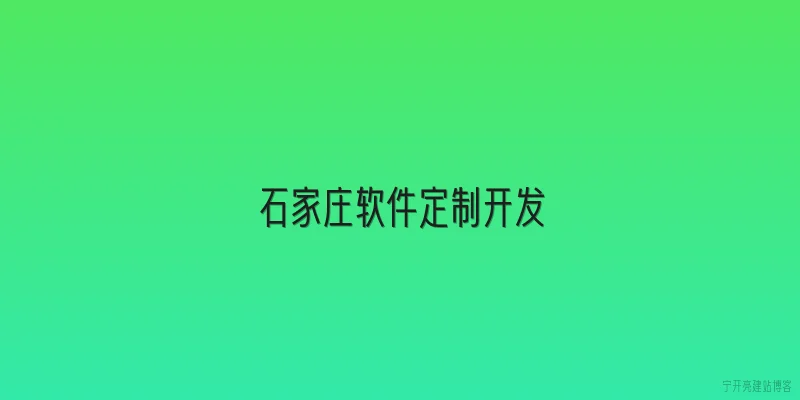 石家庄软件定制开发