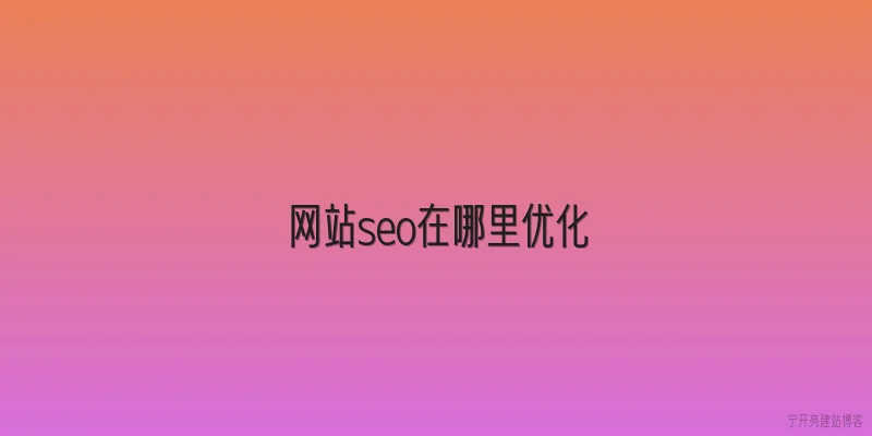 网站seo在哪里优化