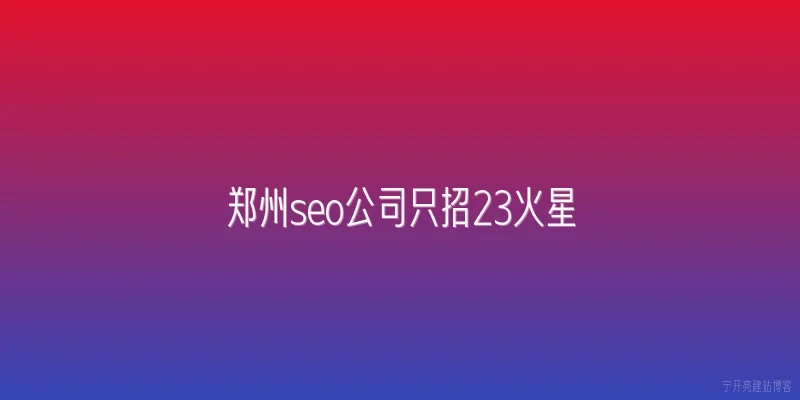 郑州seo公司只招23火星