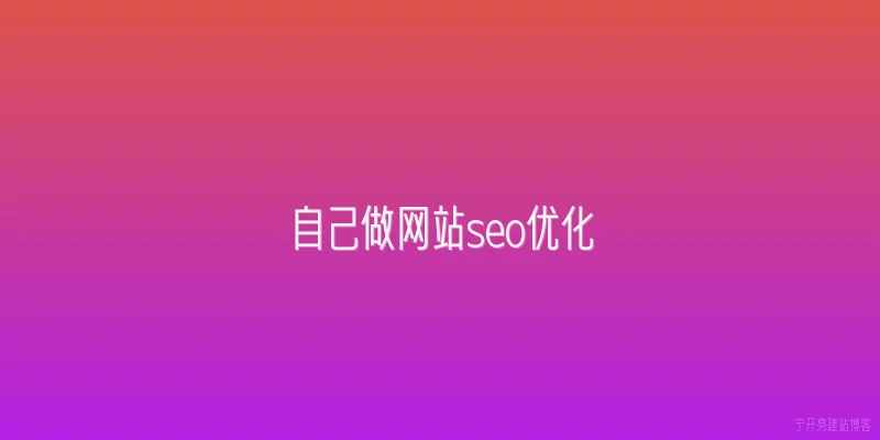 自己做网站seo优化