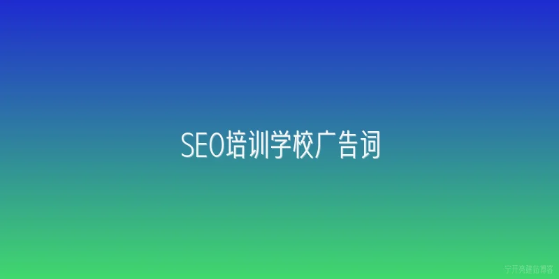 SEO培训学校广告词