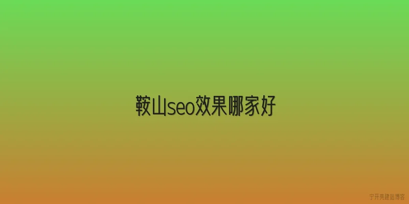 鞍山seo效果哪家好