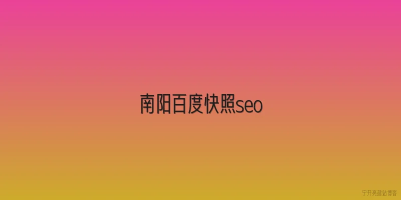 南阳百度快照seo