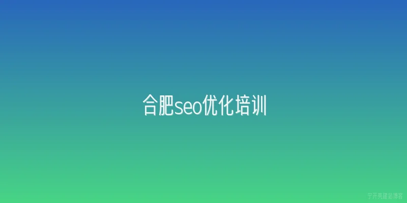 合肥seo优化培训
