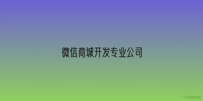 微信商城开发专业公司