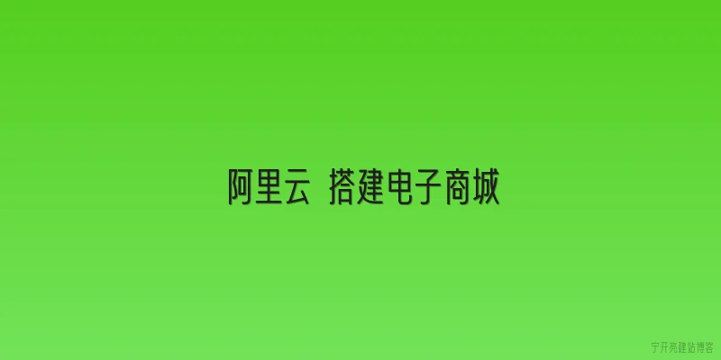 阿里云 搭建电子商城