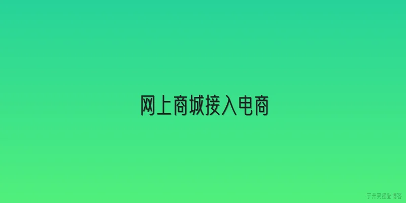 网上商城接入电商