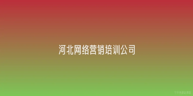 河北网络营销培训公司