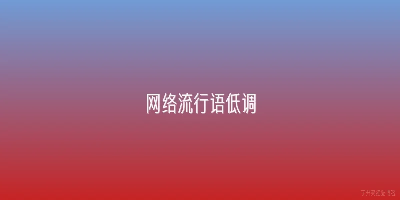 网络流行语低调