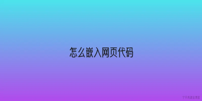 怎么嵌入网页代码