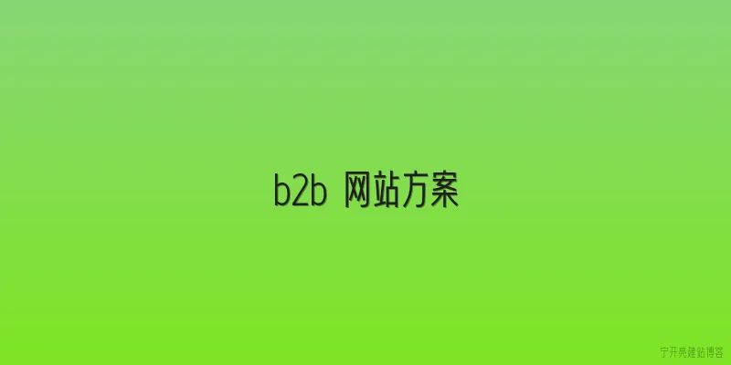 b2b 网站方案