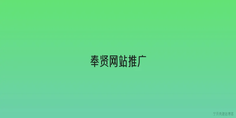 奉贤网站推广