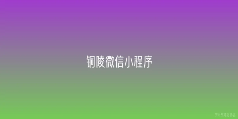 铜陵微信小程序