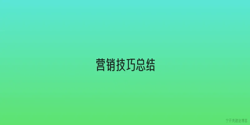 营销技巧总结