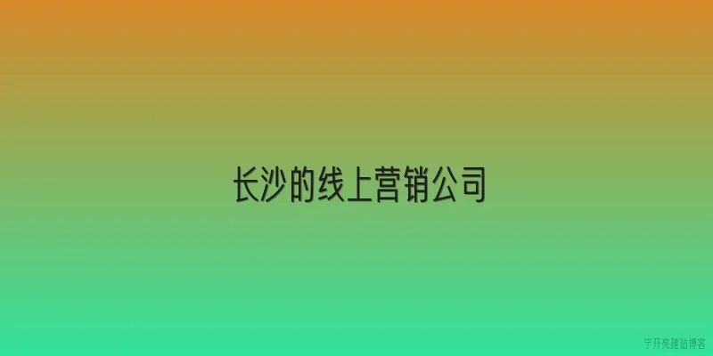长沙的线上营销公司