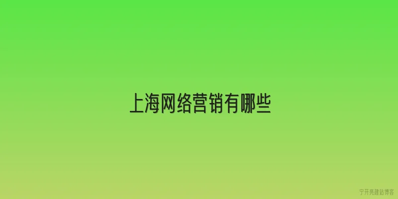 上海网络营销有哪些