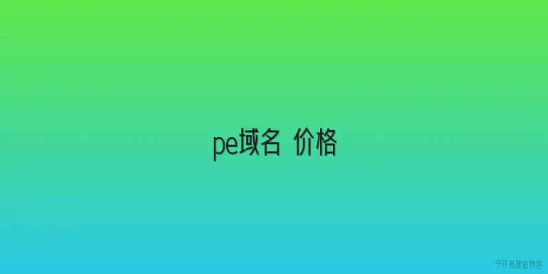 pe域名 价格