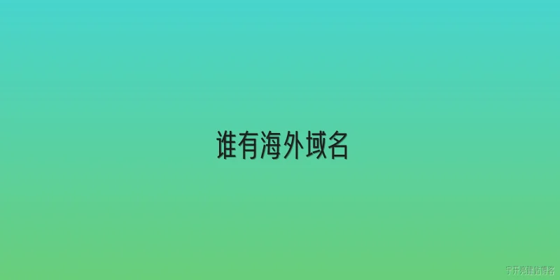 谁有海外域名