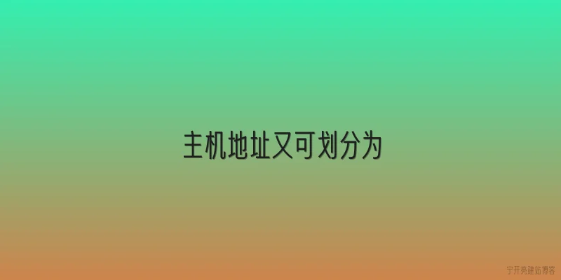 主机地址又可划分为