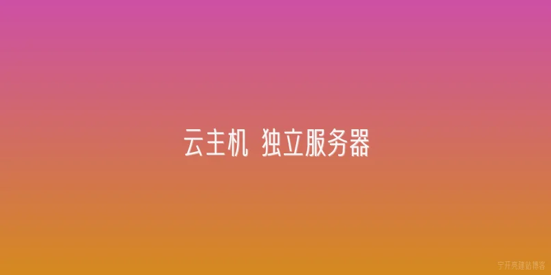 云主机 独立服务器